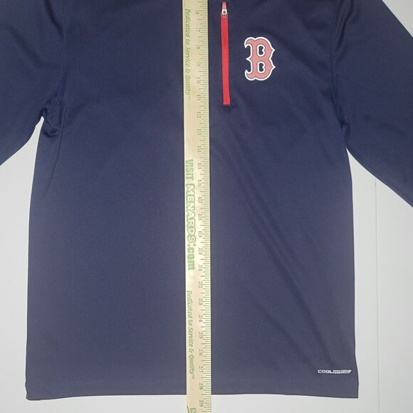 Majestic Boston Red Sox Mens Blue and Red Quarter Zippered Jacket Size Medium - Picture 9 of 13